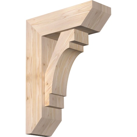 Ekena Millwork Merced Slat Smooth Bracket w/ Offset Brace, Douglas Fir, 7 1/2"W x 22"D x 30"H BKT0806X22X30MRC06SDF